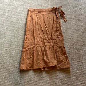 Mata Traders Burnt Orange Midi Wrap Skirt
